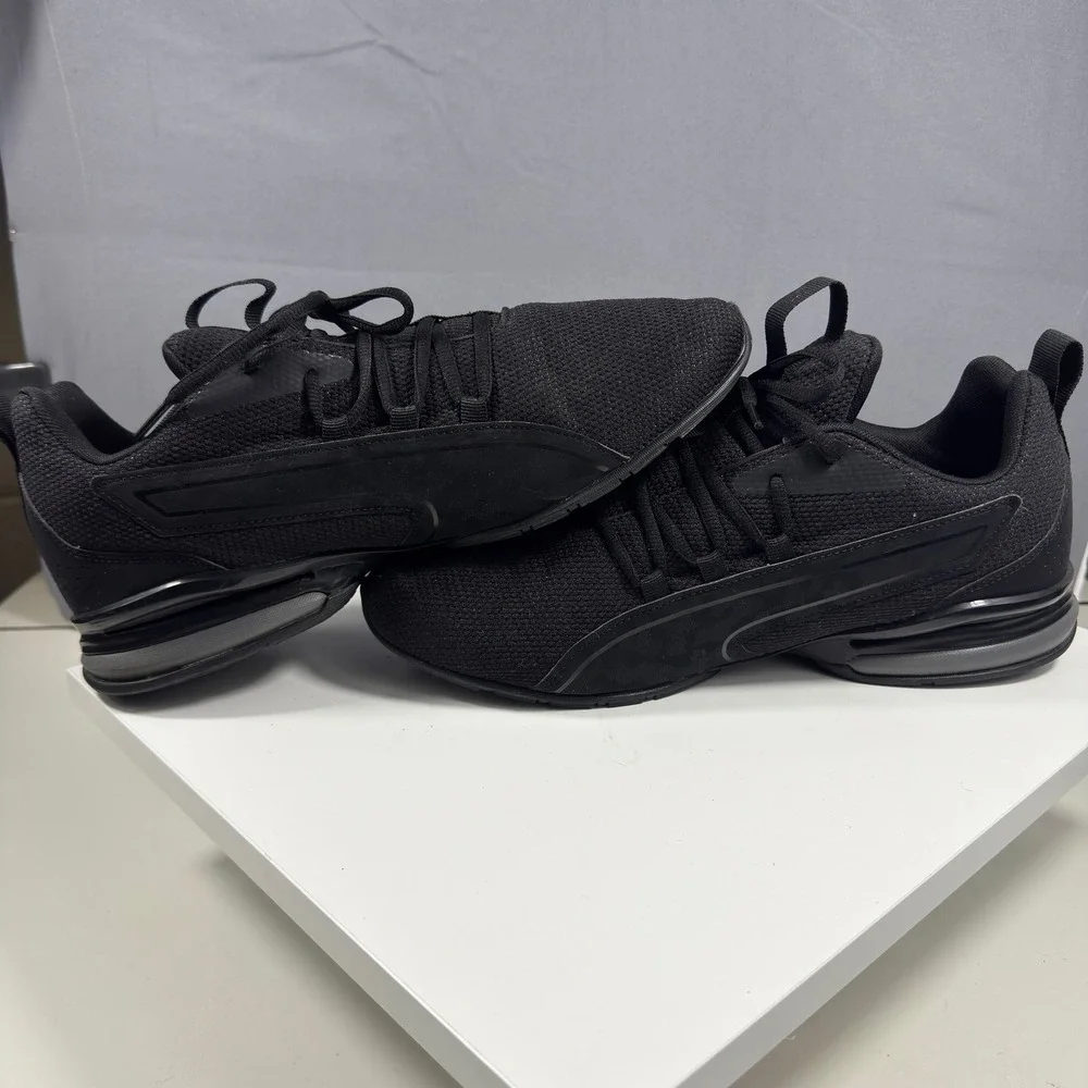 Puma Cell Magma Clean Sneakers Mens 12 Black 378356-02 Mesh Low Top Trainers